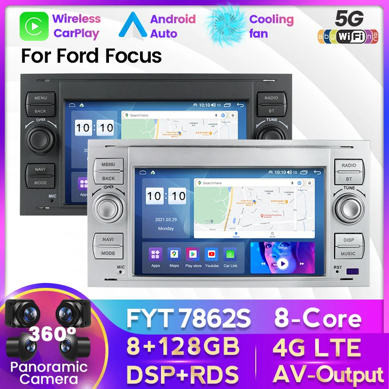 8+128G Android 11 Car Radio GPS for Ford Focus Mondeo S-max C MAX Kuga  Galaxy Fiesta Transit Fusion Autoradio Multimedia Carplay _ - AliExpress  Mobile