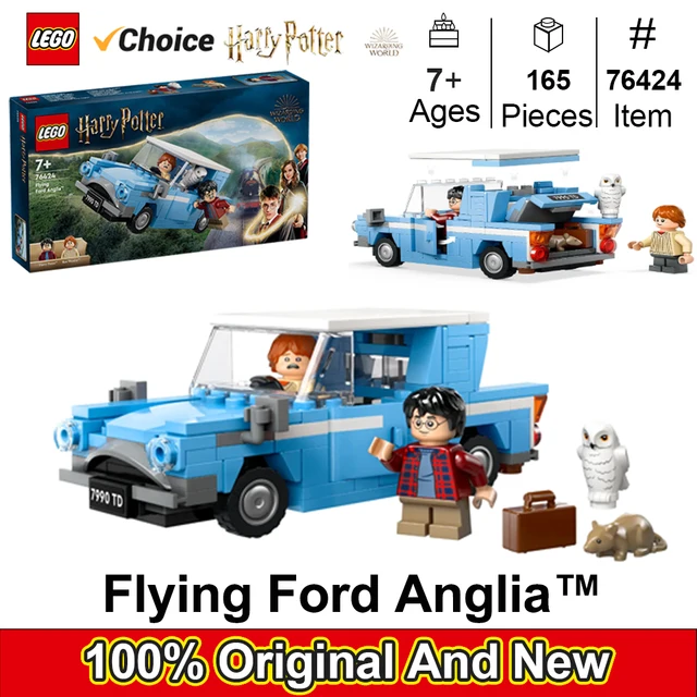 LEGO 76424 Harry Potter Flying Ford Anglia, Buildable Car Toy with 2 Minifigures Harry Potter Car, Gift Boys and Girls Ages 7 1