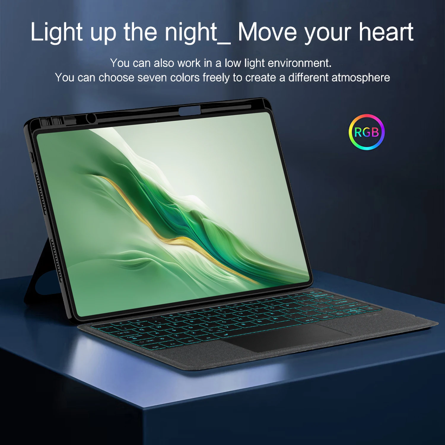 Enhanced Backlit Keyboard Case with Pencil Holder