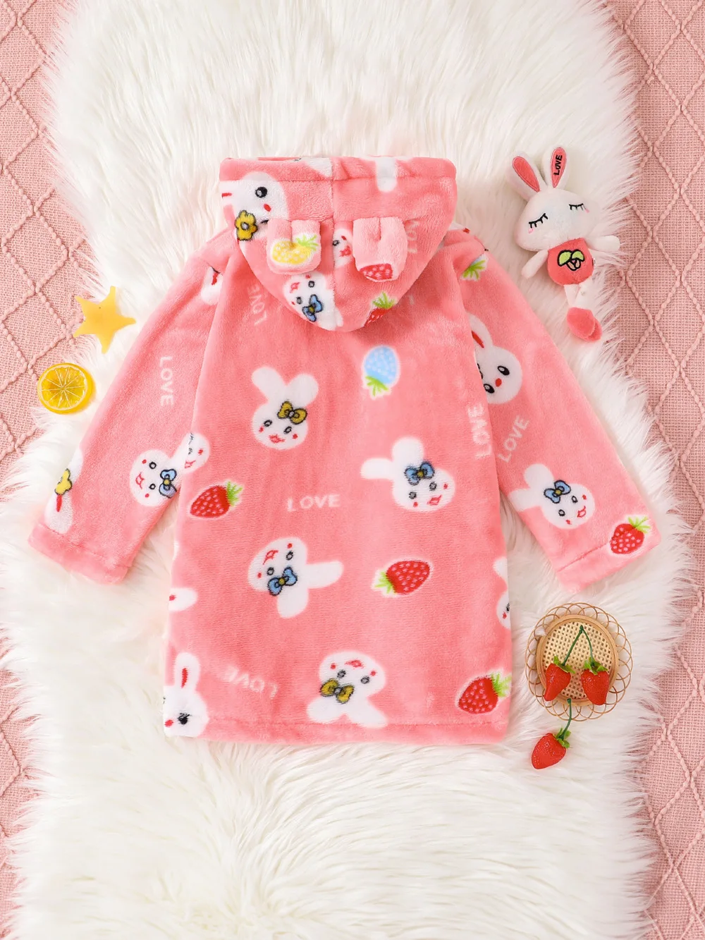 Children's Clothes 2pcs Autumn Baby Boy's Home Clothes Hooded Flannel Cartoon Pajamas
