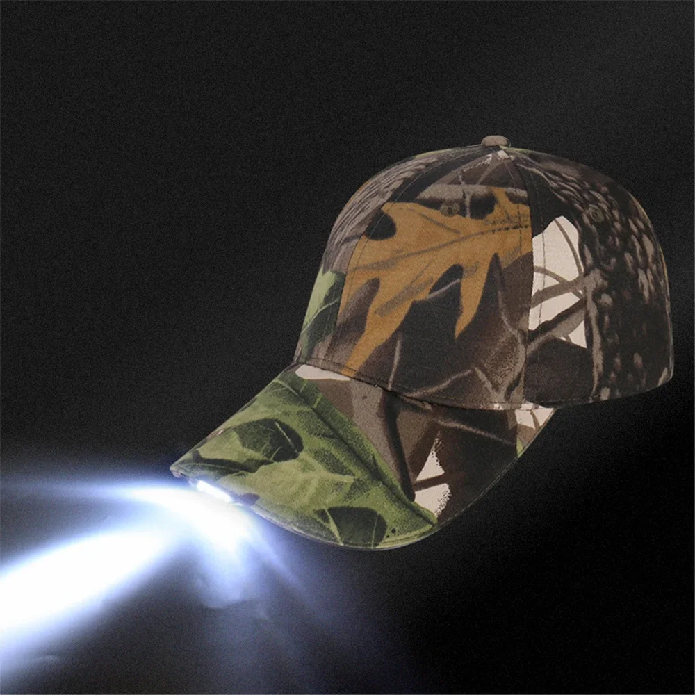 Night LED Lighting Cap Camouflage Luminous Fishing Mountaineering Hunting Baseball Cap Mountaineering Hat