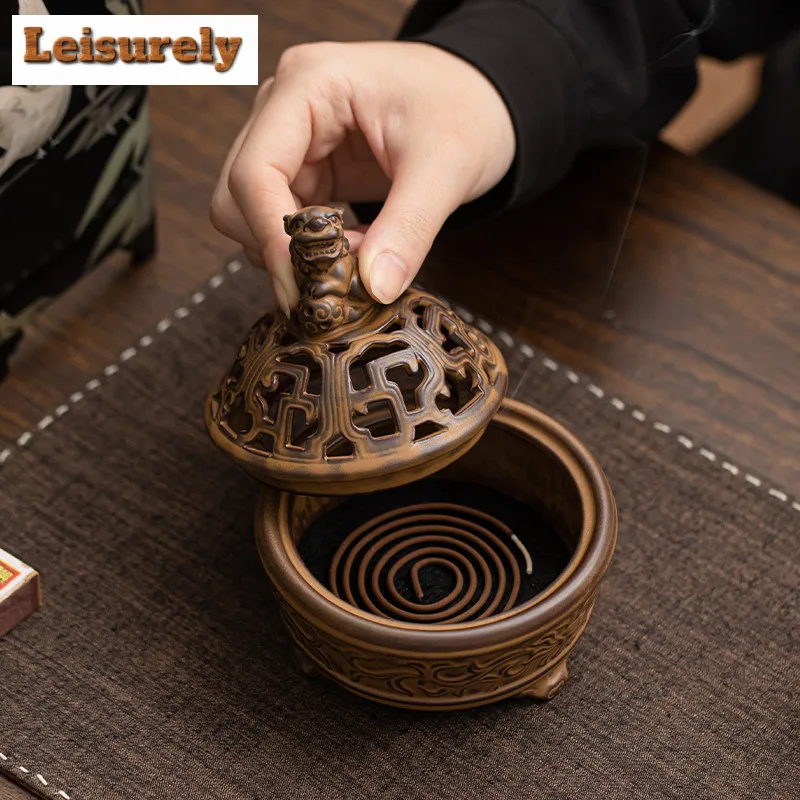 Awakening Lion Incense Holder Zen Garden Incense Burners Mosquito Coil Holder Aromatherapy Censer Cafes Supplies Ornaments Craft