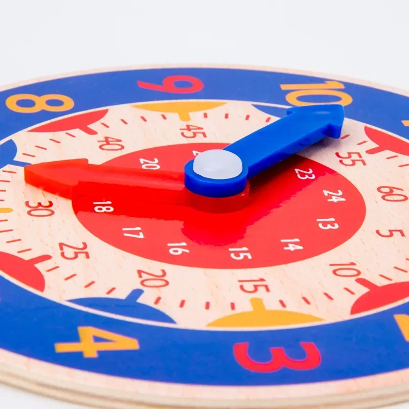Kids Montessori Wooden Clock Toys Time Learning Teaching Aids Educational Toys For Children Primary School Clever Board Toy 4