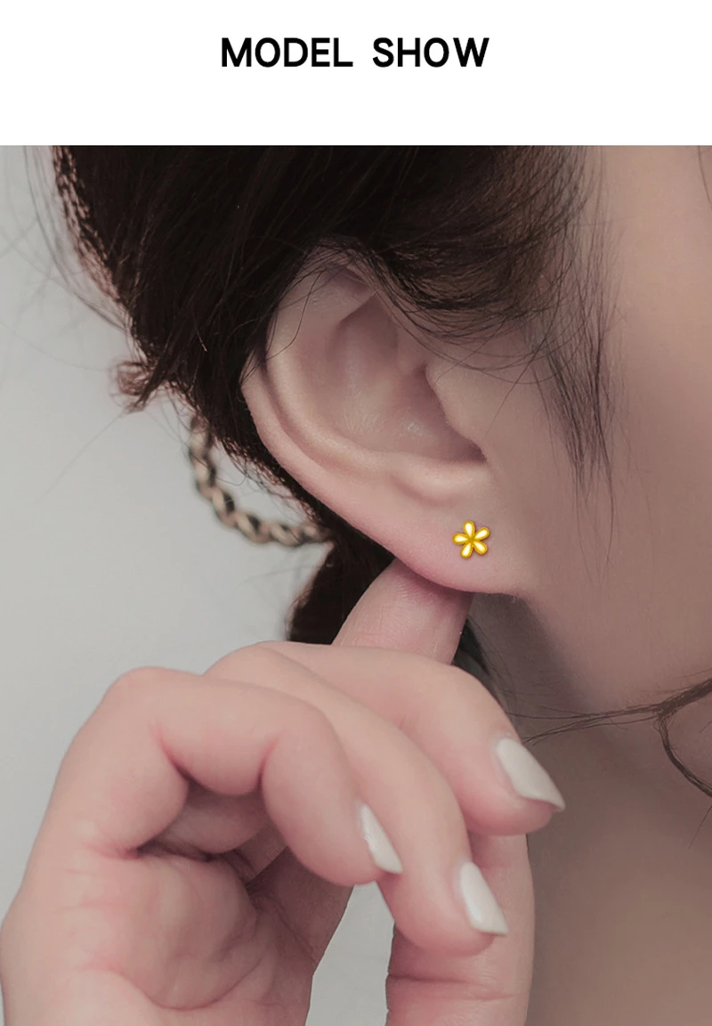 925 Silver Needle Minimalist Cute Flower Small Tragus Stud Earrings for Women Teen Daily Simple Piercing Jewelry Accessories stud earrings