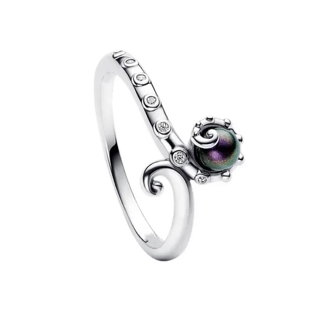 88718-5d6660.png Bague populaire en argent sterling 925% de la série Princesse, avec coquille, couronne, nœud et zircon rose, pour femme, accessoires de bijouterie fine pour soirée