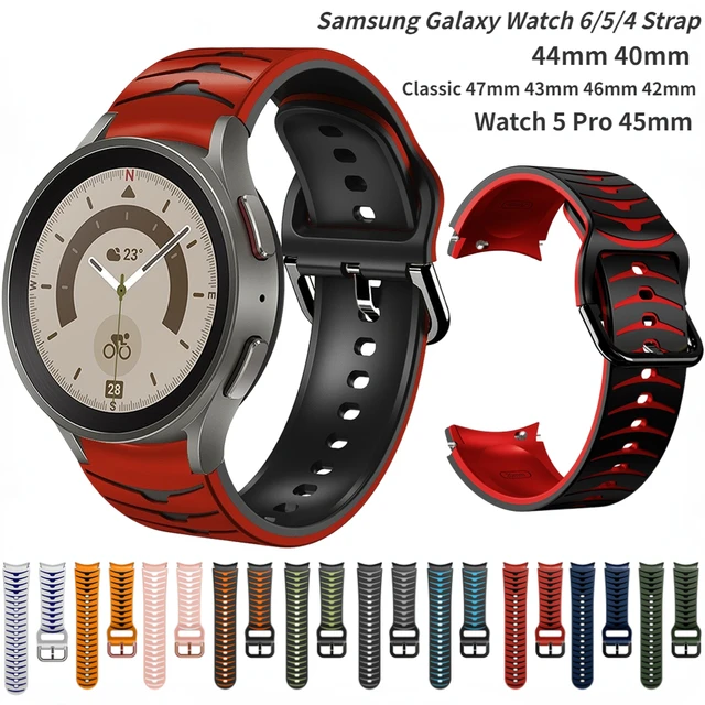 Correa de silicona para Samsung Galaxy Watch 6/5/4 classic, 44mm, 40mm,  43mm, 47mm, 46mm, 42mm, pulsera deportiva Galaxy Watch 5 pro, 45mm -  AliExpress