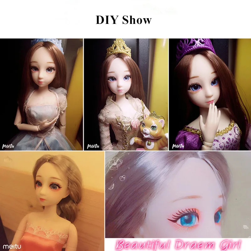 30cm Doll Toys for Girls 1/6 BJD Dolls Body Make-up 3D Eyes Beautiful Princess Baby Girl Dolls Plastic DIY Toy for Girls 6