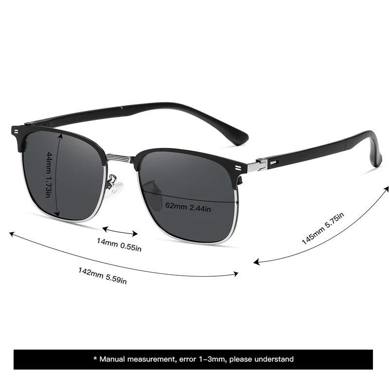 Men Big Frame Polarized Sunglasses Driving Sunscreen Sunglasses Stylish Simple Retro Car Glasses 9376