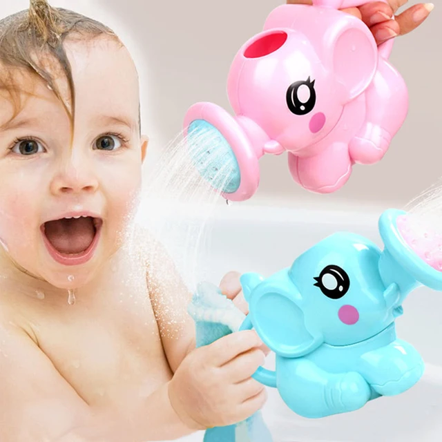 Baby Bath Toys Lovely Plastic Elephant Shape Water Spray for Baby Shower Swimming Toys Kids Gift Storage Mesh Bag Baby Kids Toy 1