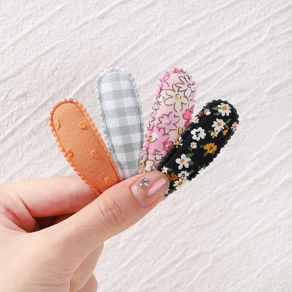 Plaid Cotton Kids Hairpins 4