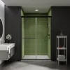 44-48 in.W X70 in.H Frameless Sliding Shower Door, Sliding Shower Door with 1/4" (6mm) Clear Tempered Glass, Matte Black Finish 1