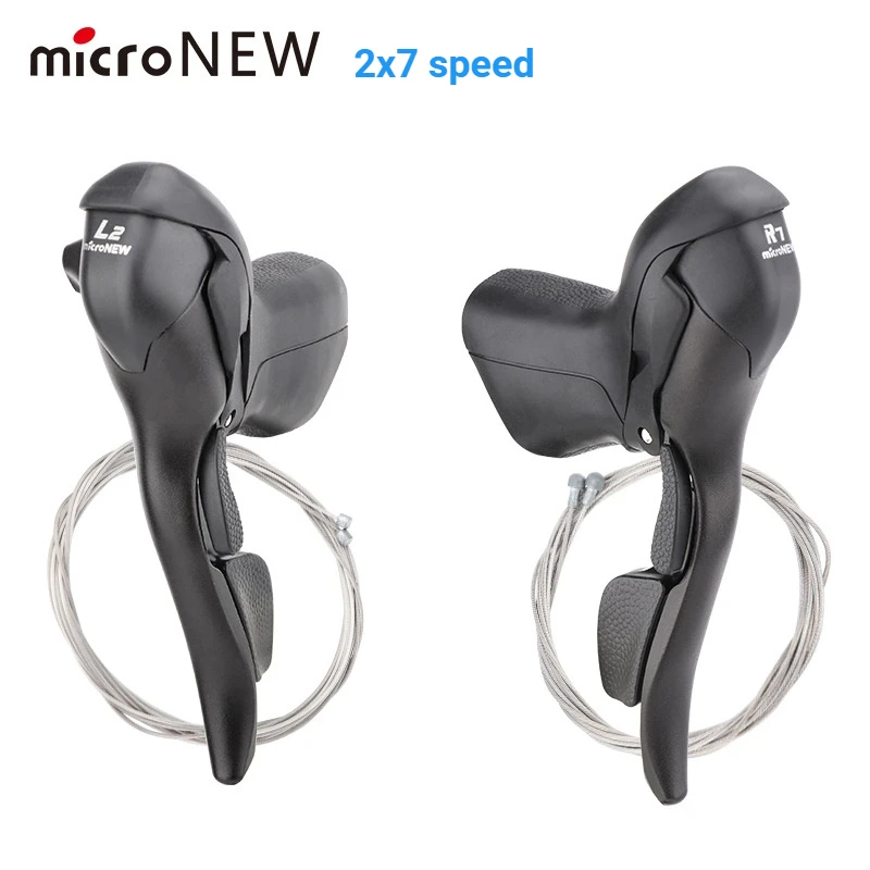 ★マイクロシフト ロード用シフター レバー 左右ペア 2/3 x 11s★ Micronewロードバイクシフター2s/3x7 8 9 10 11速度自転車