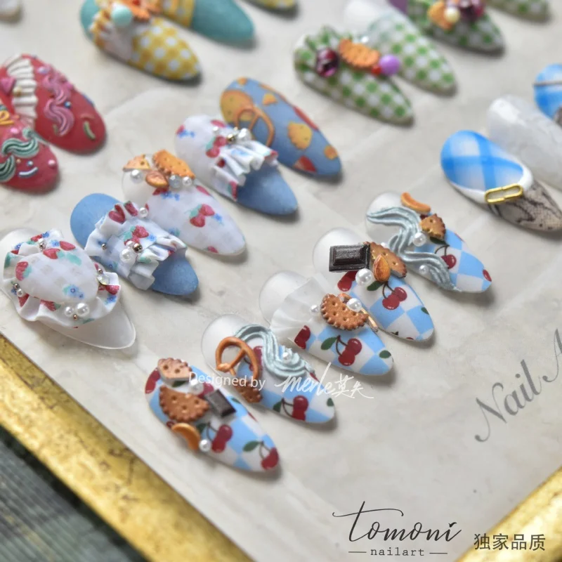 

Series Ms No Loss Cooperation Model Nail Stickers Paper Shape Nail Sticker Plaid Twist Bow Nail Stickers