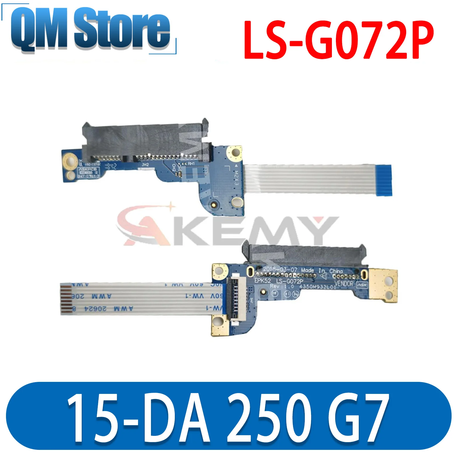 

For Hp 15-DA 15-DB 250 G7 Laptop HDD HARD DRIVE CONNECTOR CABLE BOARD LS-G072P 435OM932L01 8pin 100% Tested Fast Ship