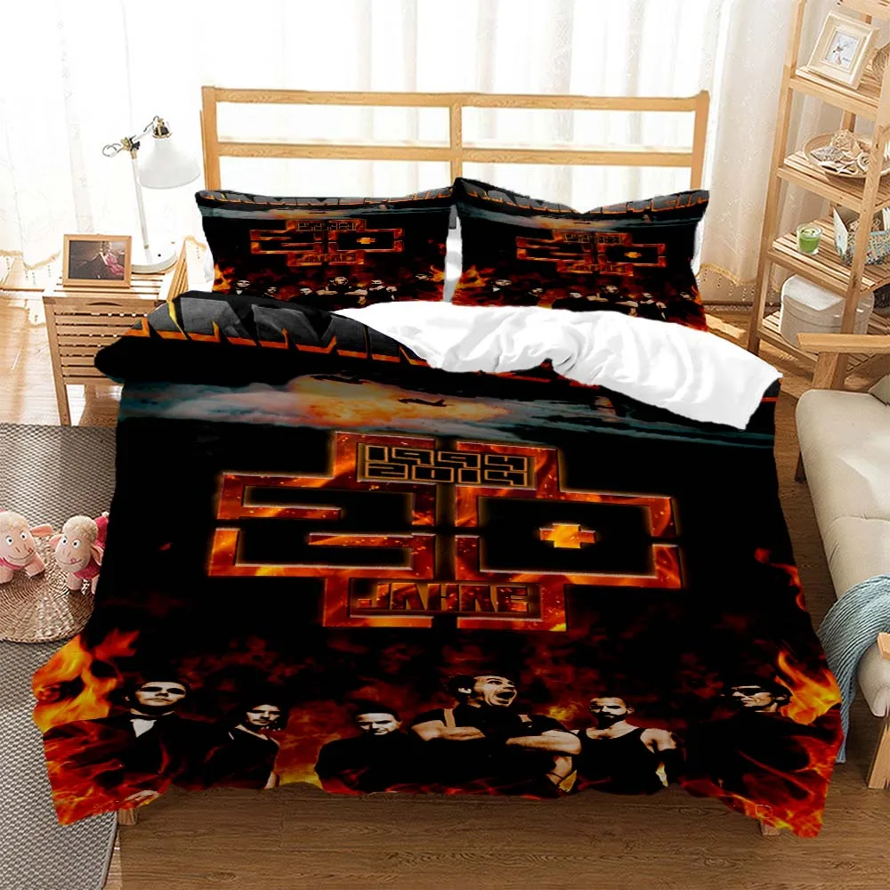 

R-Rammstein Heavy Metal Rock Band printed bedding Queen bedding set Soft and comfortable customized King size bedding set