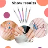 5Pcs Nail Art Silicone Dotting Pen Carving Painting Embossing Pen UV Gel Polish Dual-Head Mirror Powder Sculpture Manicure Tools 6
