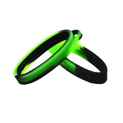 Silicone Ring Lanyard Band Set - Durable Hanging Loop and Keychain Accessory (Black Green)