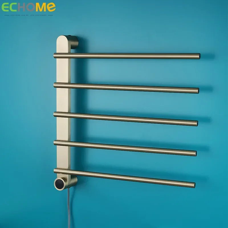 

Stainless Steel Electric Heated Towel Rack Punched Hole Smart Constant Temperature Drying Rack Towel Warmer Bathroom Accessories