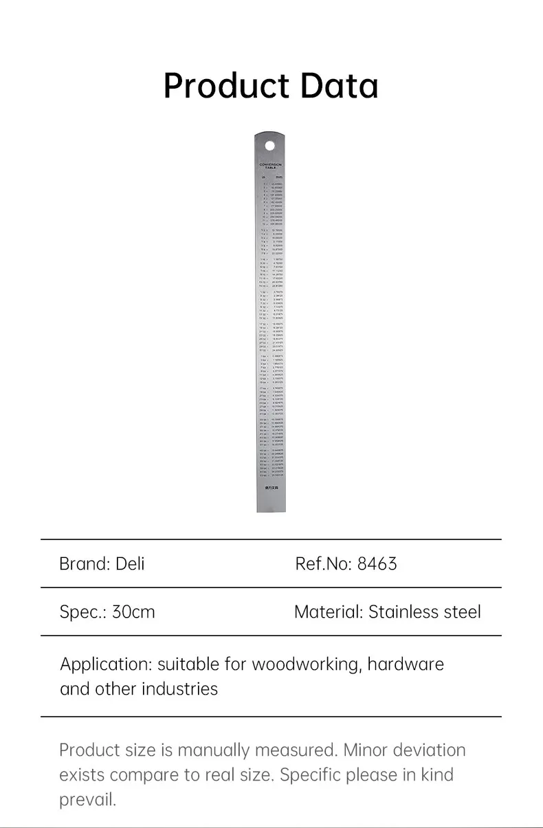 Stainless Steel Ruler - 15cm  30cm Straight Measuring Tool for School  Office
