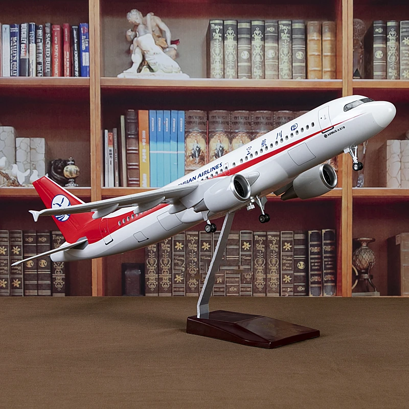 

47 cm long Sichuan Airlines A319 static ornaments Chinese captain same aircraft model Airbus For Children Gifts