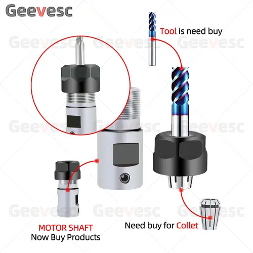 ER8 ER11 ER16 ER20 ER25 Chuck Collet Spindle DIY Motor Shaft Extension Rod Spindle Chuck Lathe Tool Spindle Tool Bar Set 4mm 5mm - Image 6