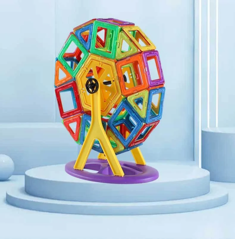 Bo?�te de rangement 60 pi?�ces-Blocs de Construction magn?�tiques pour enfants, ensemble de jouets 