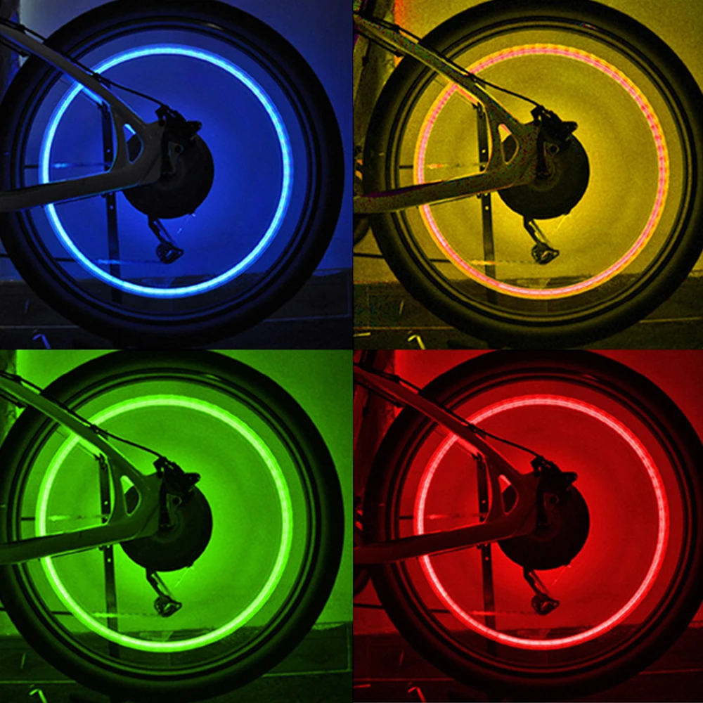 Generic Bouchon de Valve de vélo avec lumière LED néon,4 pièces, lumière de  route à prix pas cher