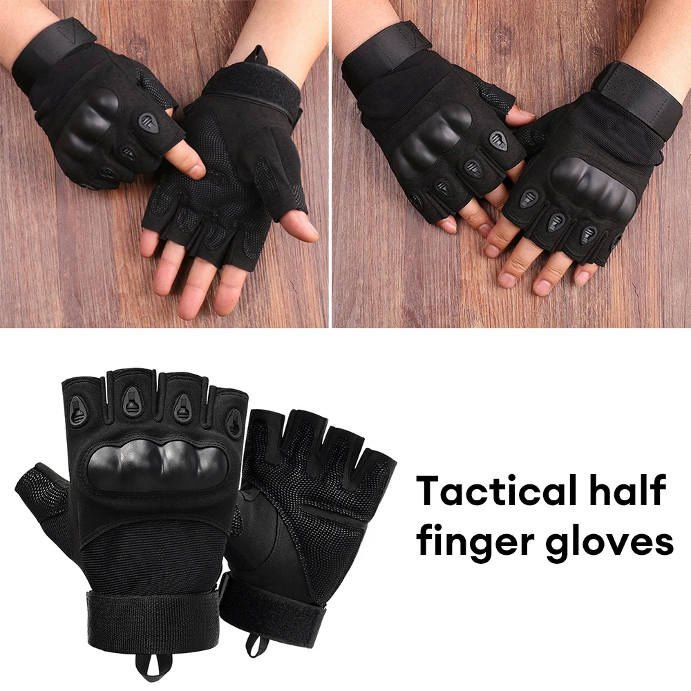 1 Pair Half Finger Men's Gloves Outdoor Tactical Gloves Sports Shooting Hunting Climbing Airsoft Motorcycle Cycling Gloves 3