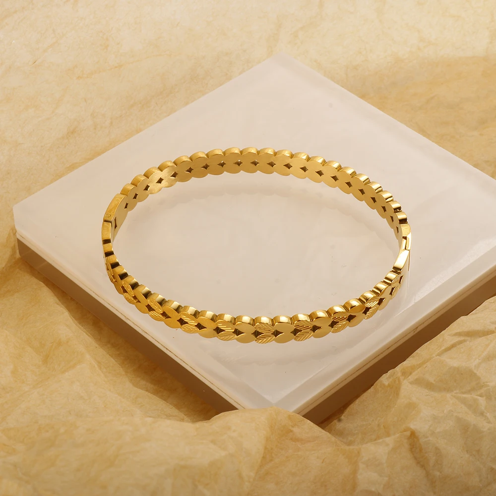 Bracelet Jonc Or Doré Bjoux Rgde Femme Neuf Accessore Mode FR Métal