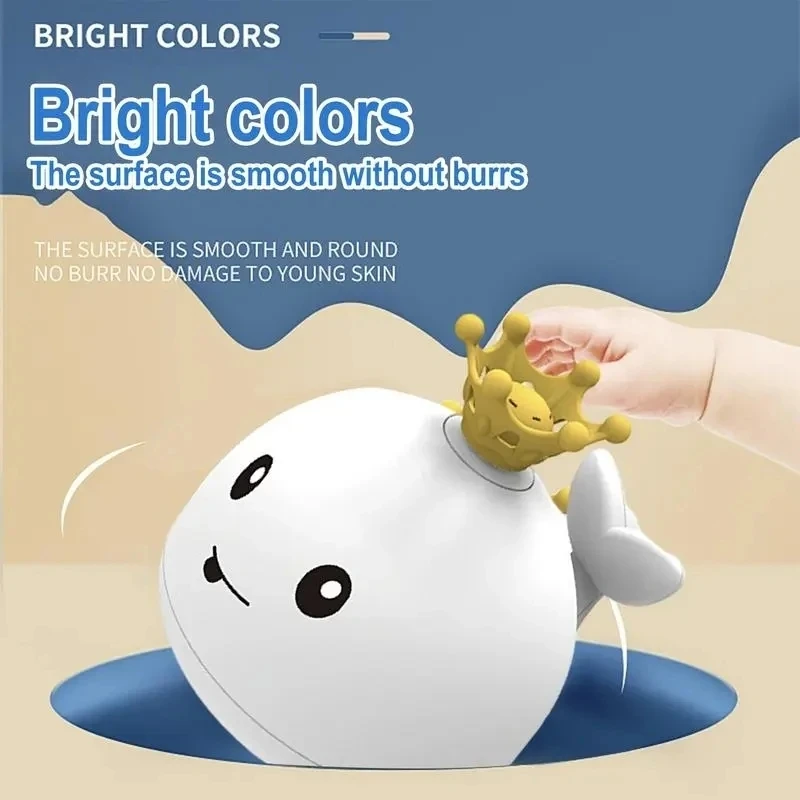 Baby Bath Toys Whale Electric Inductive Water Spray Ball with Light Bathroom Bathtub Swimming Toys for Toddler Infant Children 4