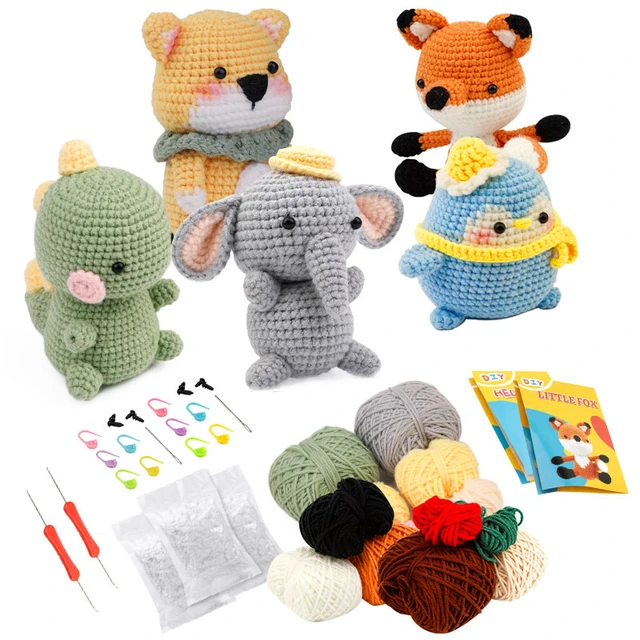 Modern Crochet Projectdiy Crochet Animal Kit With Yarn & Hooks