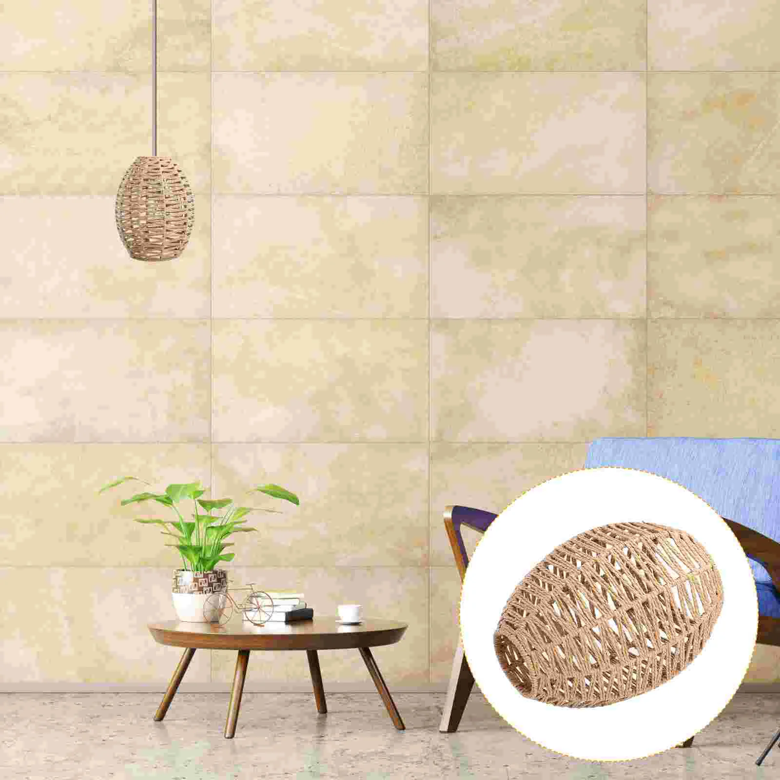 

Creative chandelier lamp shade hand-woven lamp shade imitation hemp rope woven lamp shade household lamp shade decoration