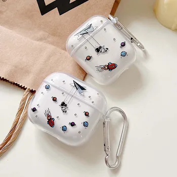Airplane Silicone Soft Astronaut Clear Cute Earphone Case for Apple Airpods 1