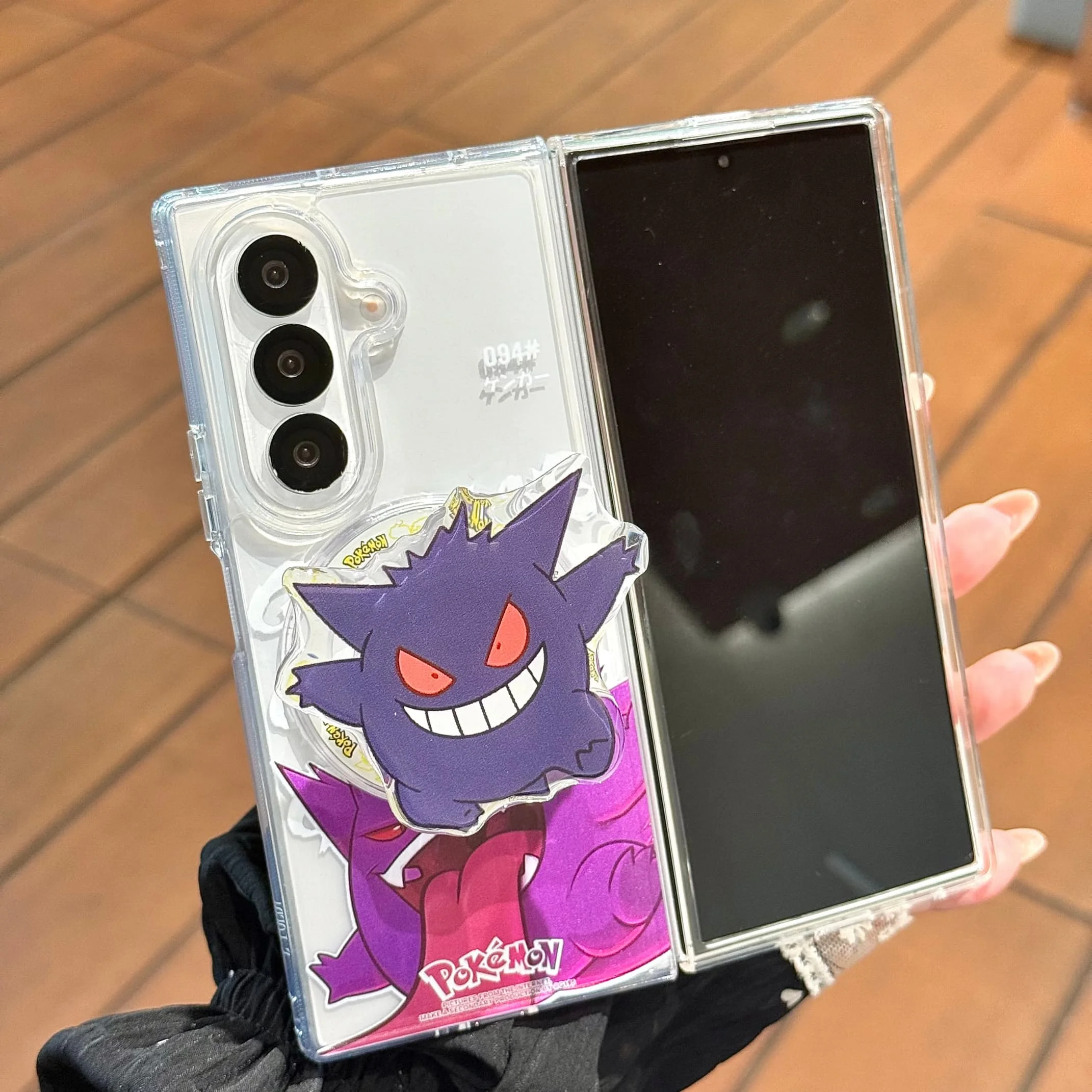 Gengar Cartoon Shockproof Phone Case with Rope Strap Pendant