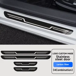 Premium Stainless Steel Car Door Sill Protector Cover - Stylish & Durable Exterior Accessory (Carbon)