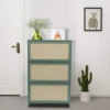 7 Layers Bamboo Shoe Storage Organizer Shoes Holder Dust-proof Entrance Bedroom Storage Cabinet Home Furniture 70*32*106cm Green 1