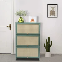 7 Layers Bamboo Shoe Storage Organizer Shoes Holder Dust-proof Entrance Bedroom Storage Cabinet Home Furniture 70*32*106cm Green 1