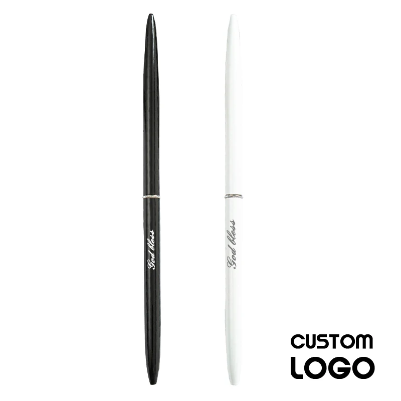 2Pcs Custom Logo Black White Metal Desktop Ballpoint Pen Hotel Front Desk Advertising Pens Personalized Business Gifts Supplies 2pcs set toilet seat top fix seat hinge hole fixings well nut screws rubber back to wall toilet cover screw cover plate supplies