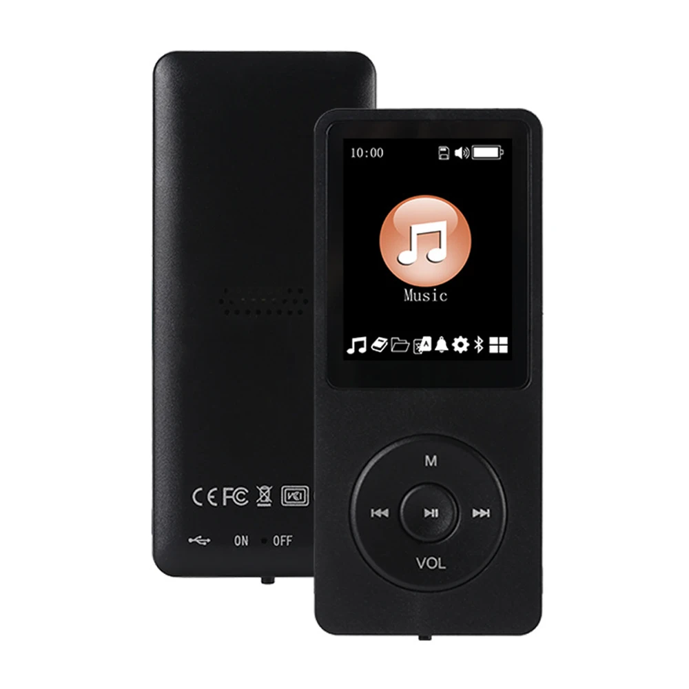 Lettore musicale MP3 Bluetooth lettore musicale MP4 e-book sveglia con scheda TF con schermo a colori da 1.8 pollici