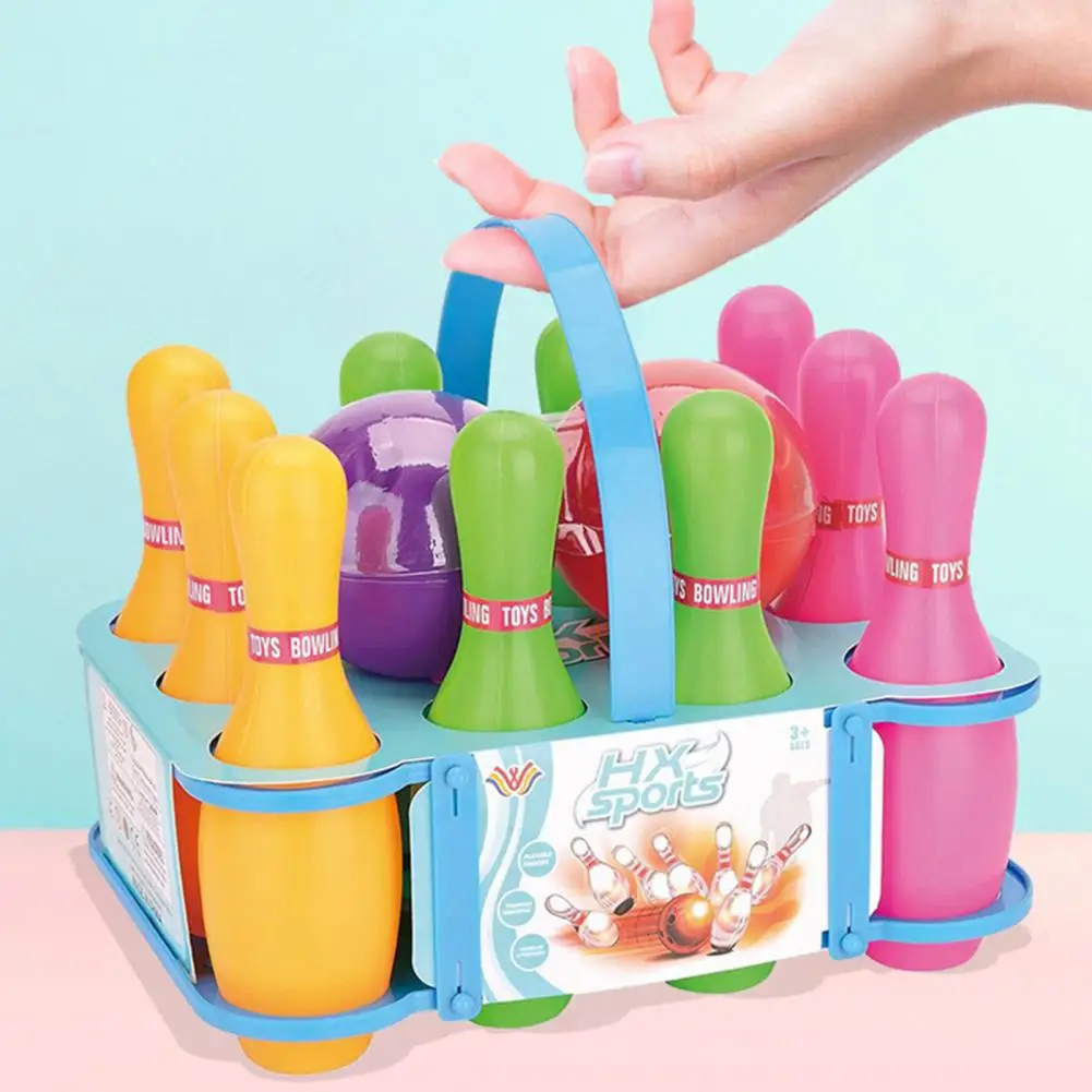 Kids Bowling Set Children Bowling Game Vibrant Color Parent-child Interaction Pins Toy Set Fun Safe