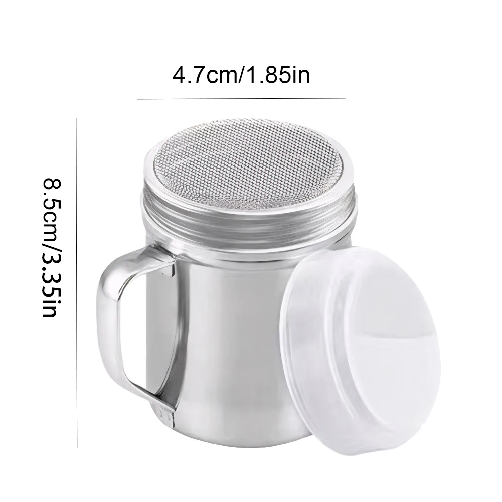 Steel Chocolate Sugar Shaker Cocoa Flour Coffee Sifter With Handle Coffee Stencils Template Strew Pad Duster Spray Cafe Accessor