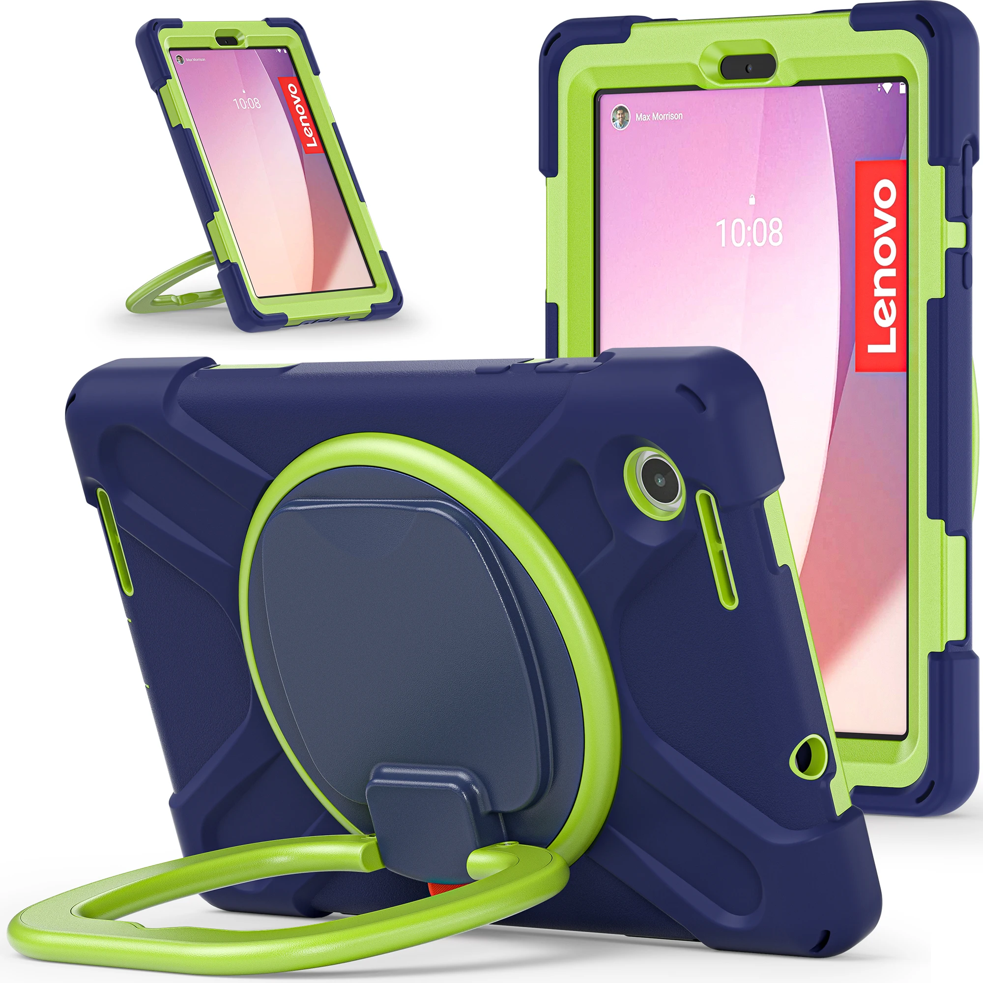 Enhanced Tablet Case Armor with 360° Rotating Stand - Shockproof Protection