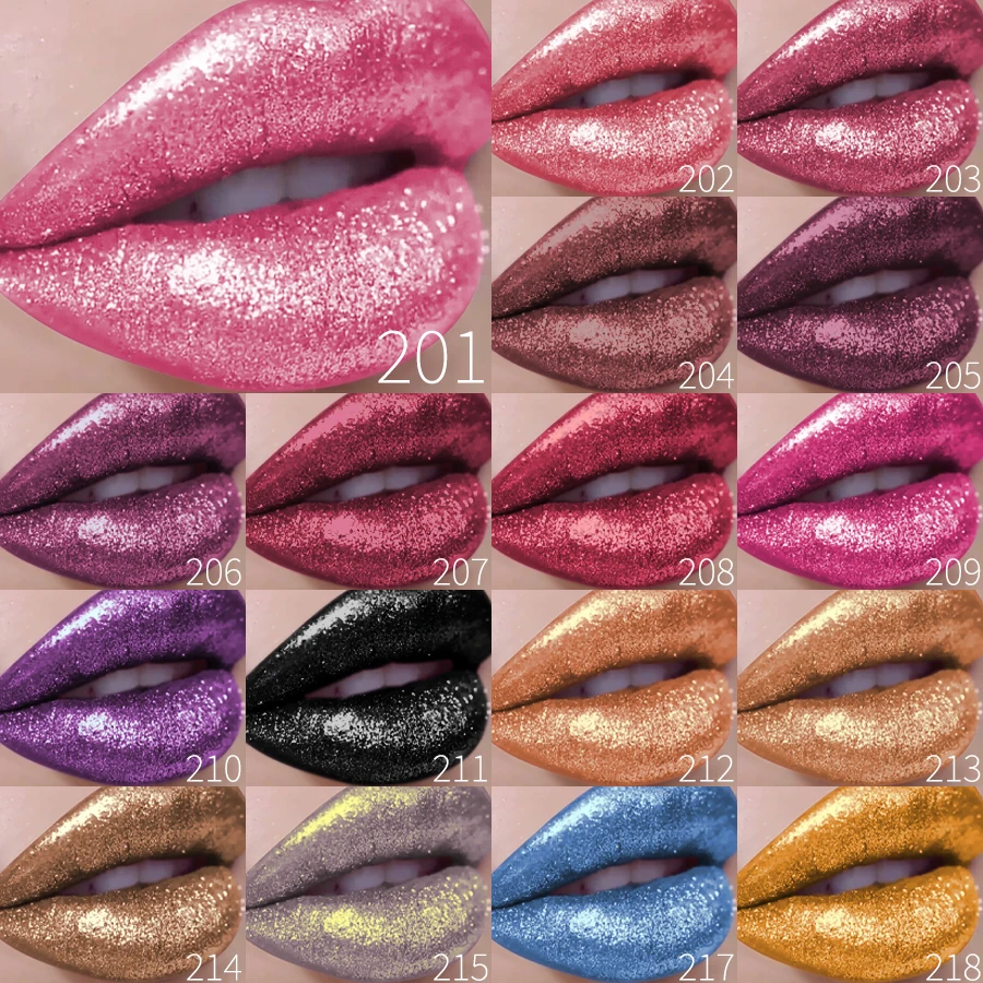 1PC Glitter Lip Gloss Long Lasting Waterproof Metallic Liquid Lipstick Pearl Shining High Pigment Lip Tint Korean Makeup Gifts 2