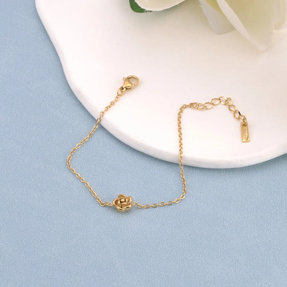 JeeMango Edelstahl-Halskette mit modischem Rosenblüten-Anhänger für Damen, vergoldet, für Jahrestag, Hochzeit, Party, Schmuck N25029 – Detail 10