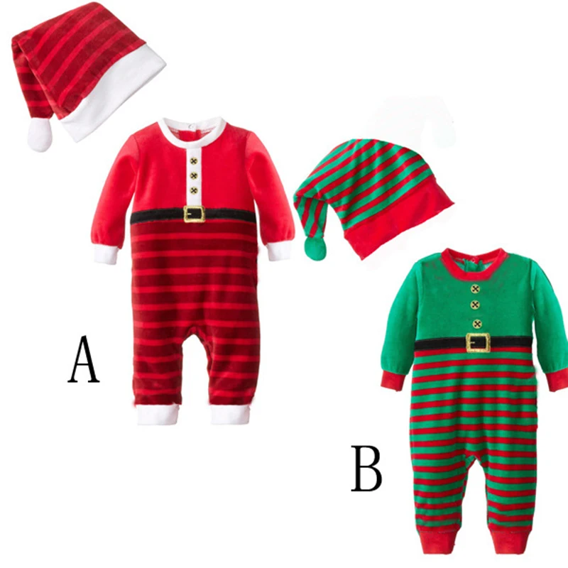 

Prowow 0-18M Baby Boy Girl Christmas Romper With Santa Hat Cartoon Deer Jumpsuit New Year Costume For Newborn Christmas Clothes