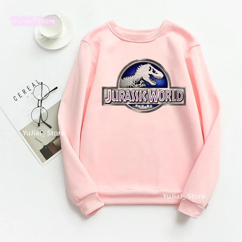 Funny Jurassic Jurassic Jumper Graphic Clothes Kawaii Long-Sleeved Print World Sweatshirt Girls Harajuku Park Dinosaur