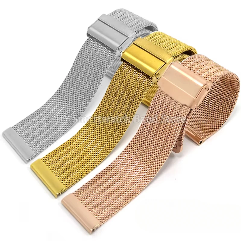 Elegant Milanese Stainless Steel Watch Strap Bracelet - Silver, Black, Gold Options