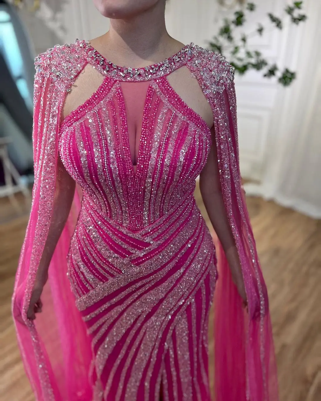 Sb39a733487504ac8ae2a28b2a17d9ddb3 Lilac Cape Sleeves Mermaid Luxury Beaded Evening Dresses Open Split Wedding Party Gowns For Women Mallzona