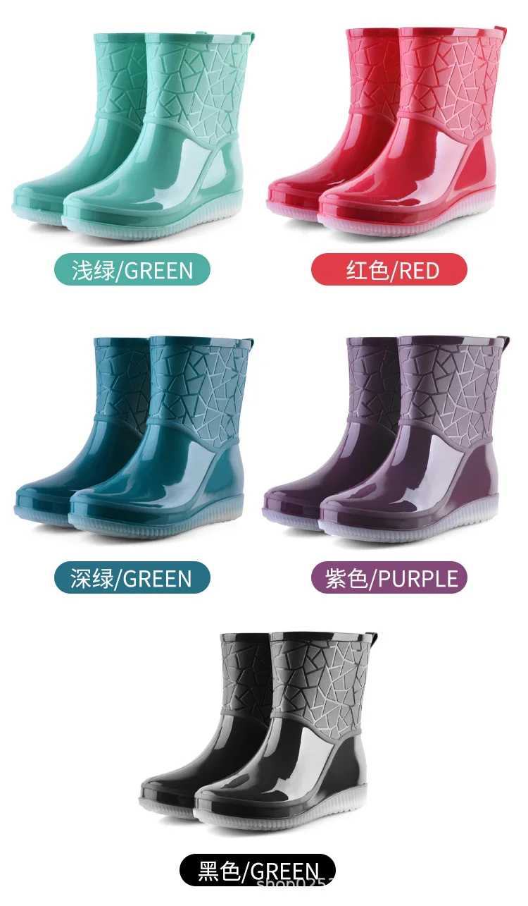 Waterproof Women's Rain Boots with Non-slip Soles for Fishing and Outdoor Activities