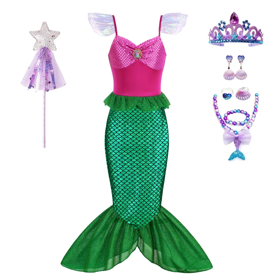 

Princess Costume Girl Mermaid Kids Dress